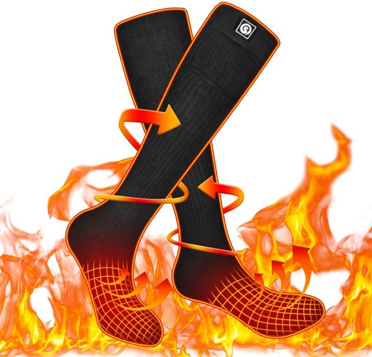 LooMar Verwarmde Sokken Elektrisch - Verwarmde Sokken met Oplaadbare Accu - Elektrische sokken 3 Standen - Zwart Maat 36-38 (S)