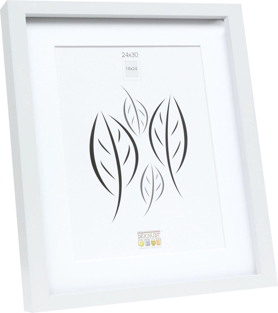 Deknudt Frames fotolijst - wit met passe-partout - 18x24 cm / 24x30 cm