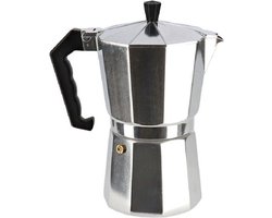 Zilveren percolator voor 3 kopjes koffie 14,5 cm - 150 ml - Koffiezetapparaat - Koffiemaker