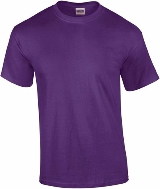 T-shirt violet en coton à manches courtes, marque Gildan.