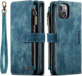 Caseme Telefoonhoesje geschikt voor Apple iPhone 14 Plus Hoesje Bookcase Portemonnee - Blauw