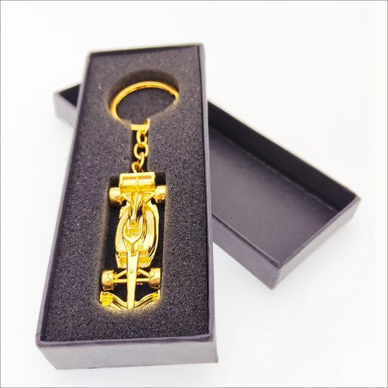 Porte-clés voiture F1 - Avec nom - Wouter - Modèle 2022 - Or