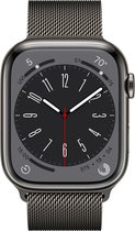 Apple Watch Series 8 - 4G - 41mm - Grafiet Roestvrijstaal - Grafiet Milanees bandje met grote korting