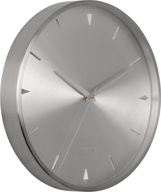 Wall clock Jewel brushed silver