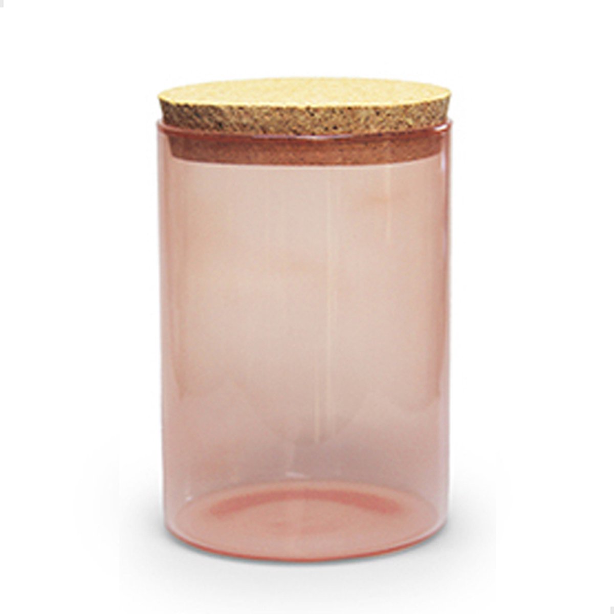 Vanhalst - Kwalitatieve glazen bokaal met deksel in kurk - MAGNOLIA - 750ml - Diameter 10cm & 15cm hoog