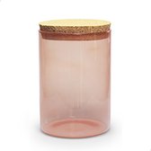 Vanhalst - Pot en verre qualitatif avec couvercle en liège - MAGNOLIA - 750ml - Diamètre 10cm & 15cm de haut