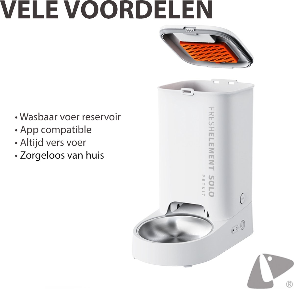 Afbeelding 3 van PETKIT Element SOLO WIT - Automatische Voerbak Kat - 3L - Vershoudend - met App