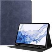 Case2go - Hoes geschikt voor Samsung Galaxy Tab S8 (2022) - PU Leer Folio Book Case - Donker Blauw