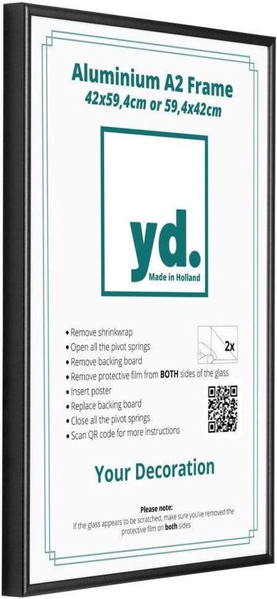 Cadre Photo Aurora Votre Décoration - 42x59,4cm - Zwart - A2