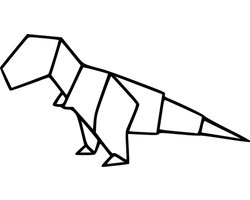 Geometrische Origami Dino T-rex -- Muurdecoratie Living Keuken Figuur Woonkamer Hout Zwart Wand Kader Muur Interieur Dinosaurus Abstract Animal Dier Origami Tyrannosaurus Rex Geschenk Decoratie Wand Wooninrichting Interieurdesign Interior