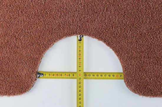 Wicotex - Badmat set met Toiletmat - WC mat met uitsparing Antraciet uni - Antislip onderkant