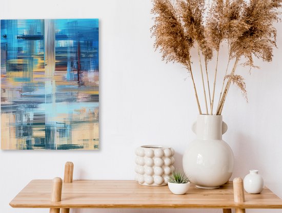 Toile - Peinture - Abstrait - Couleurs - Blauw - Peinture à l'huile - 30x40 cm - Décoration d'intérieur - Décoration Décoration murale