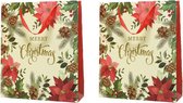 2x stuks grote kerst cadeautas/tas voor kerstcadeautjes Merry Christmas 72 cm - kerstcadeautassen