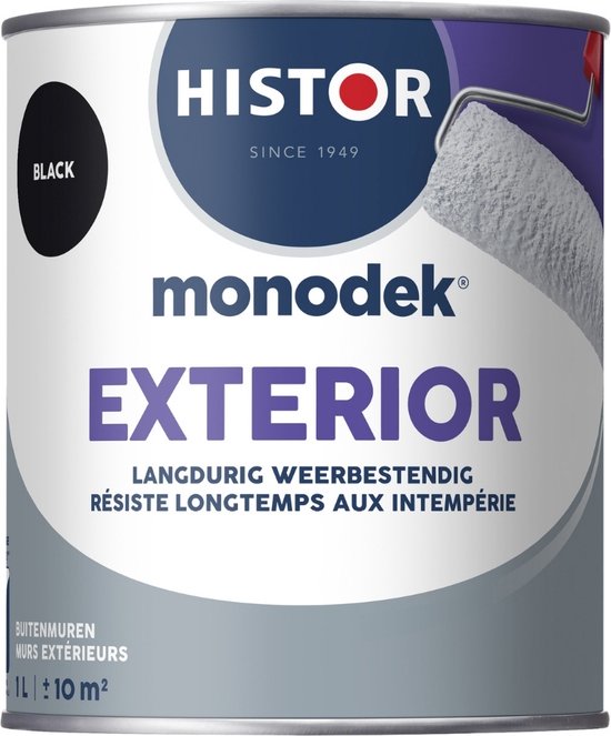 Peinture pour les murs extérieure Histor Monodek - Noir - 1 litre
