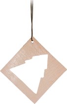 TAK Design Vinter Hanger Kerstboom Vierkant - Leer - 7 x 7 cm