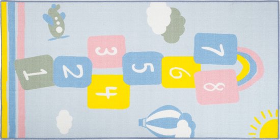 Carpet City & Hinkelspel Speelkleed - Speelmat 80x150 cm - Dubbelzijdig - Vloerkleed Kinderkamer - Antislip Speeltapijt - Verkeerskleed - Hinkelen - Cadeau van Carpet City — afbeelding 4