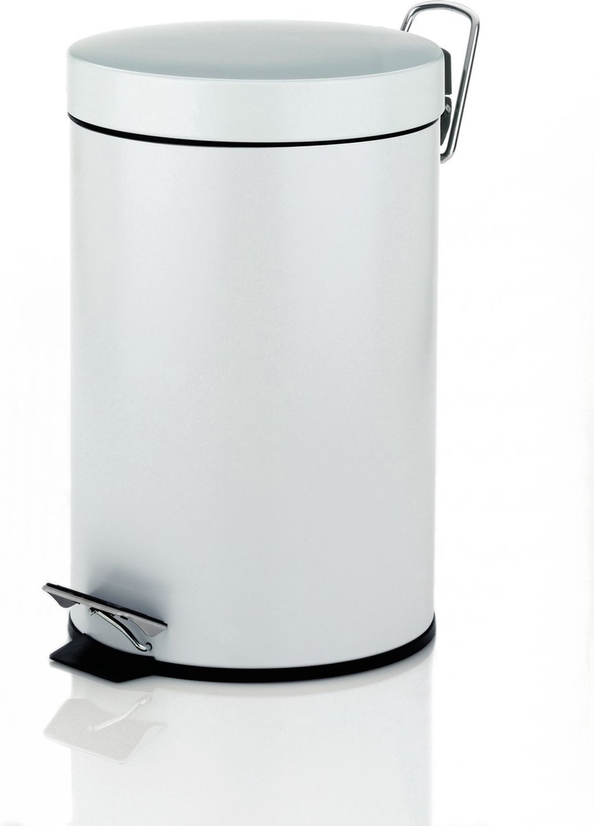 Goedkoopste Monaco Pedaal Afvalemmer - 3 l - Wit - Kela