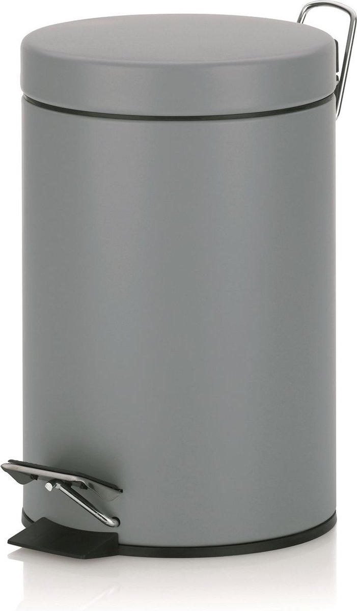 Goedkoopste Monaco Pedaal Afvalemmer - 3 l - Licht Grijs - Kela