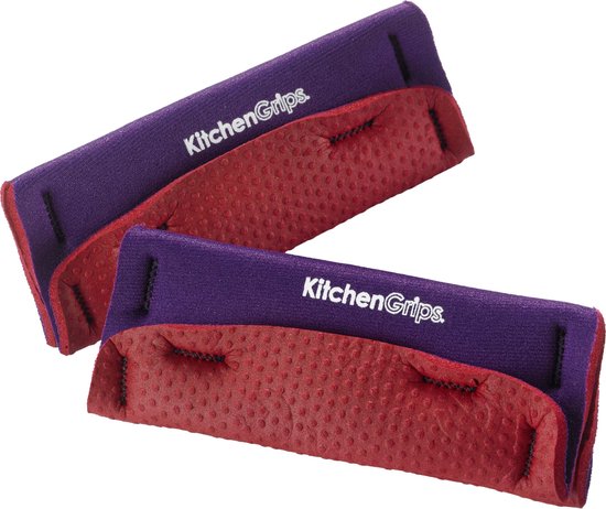 KitchenGrips - FLXAprene pannenlap - pannenhouder - neopreen - set 2 stuks - paars/rood