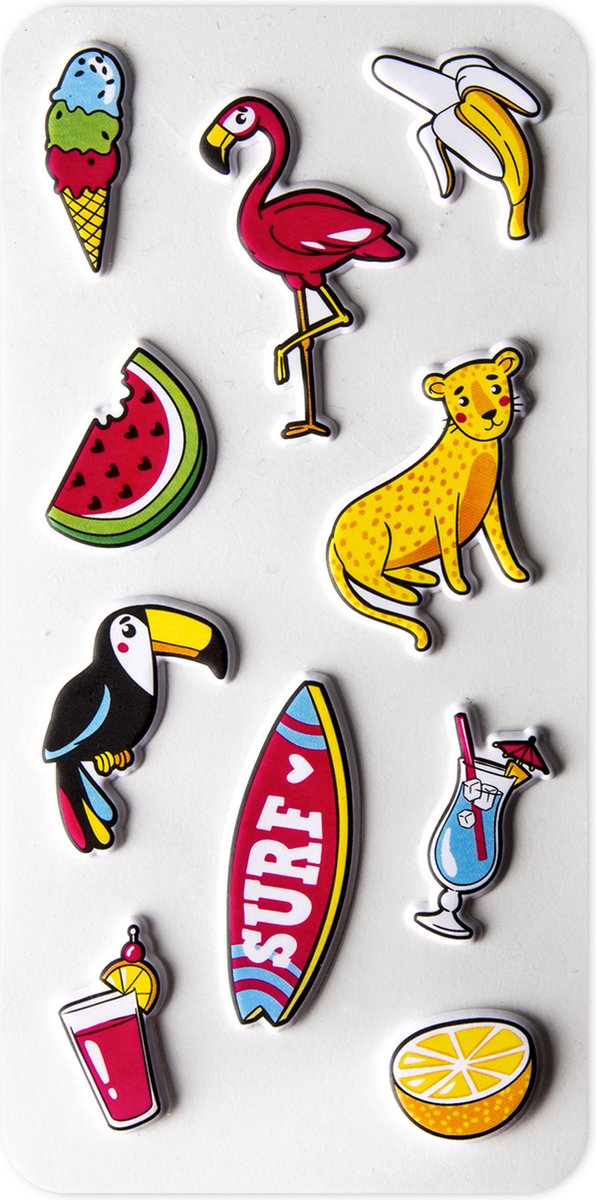 3D Stickers Tropical - Set van 10 - Celly