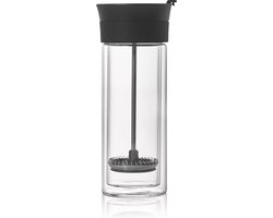 Adhoc - Thermo Koffie Pressbeker 300 ml - Glas - Zwart