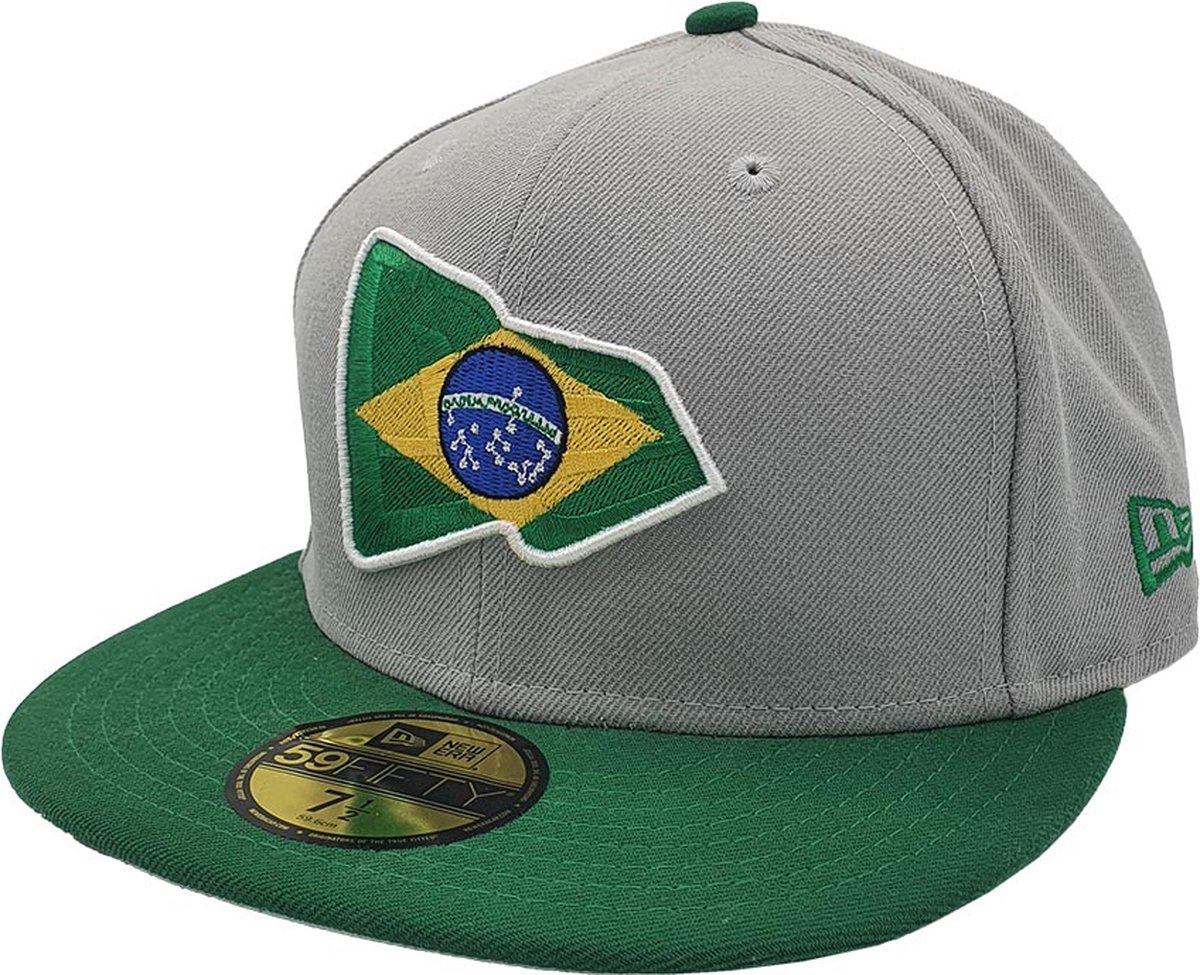 New Era - Fitted - Brasil Flag - Fly your own flag - World Cup - 59Fifty - Grijs - Groen
