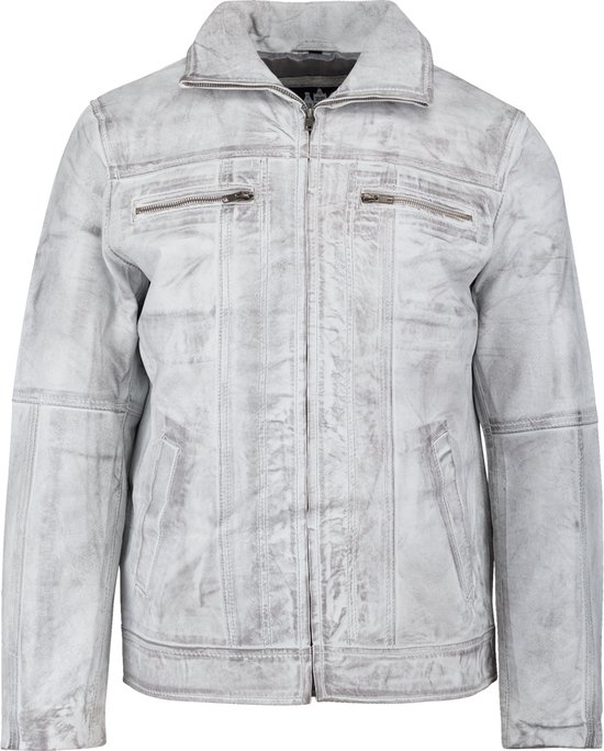 Foto: Urban 5884 calvin heren lams leren jack casual jas grijs maat 3xl