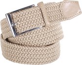 Gevlochten Riem Beige - Suitable - Taille maat 95cm - Stretch - Dames & Heren riem Effen