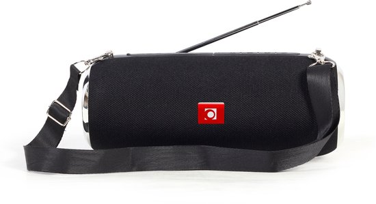 Draagbare Bluetooth speaker met FM-radio, micro SD, USB, AUX-ingang, 7 uur batterij, zwart
