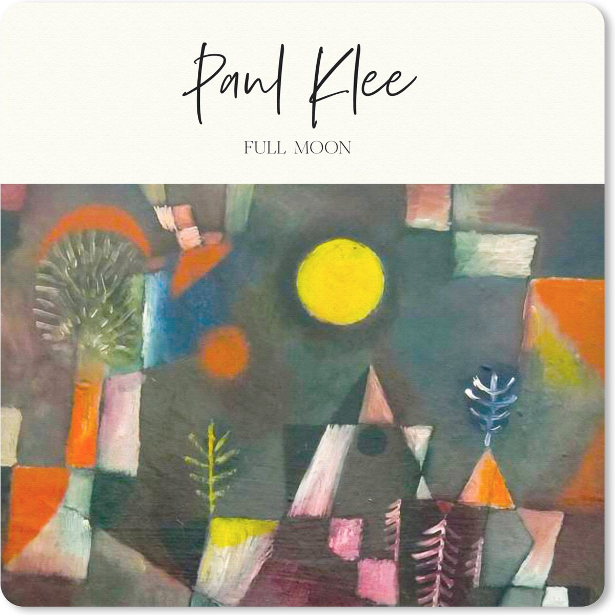 Muismat 30x30 cm - Mousepad Paul Klee - Full moon - Kunst - Muismatten