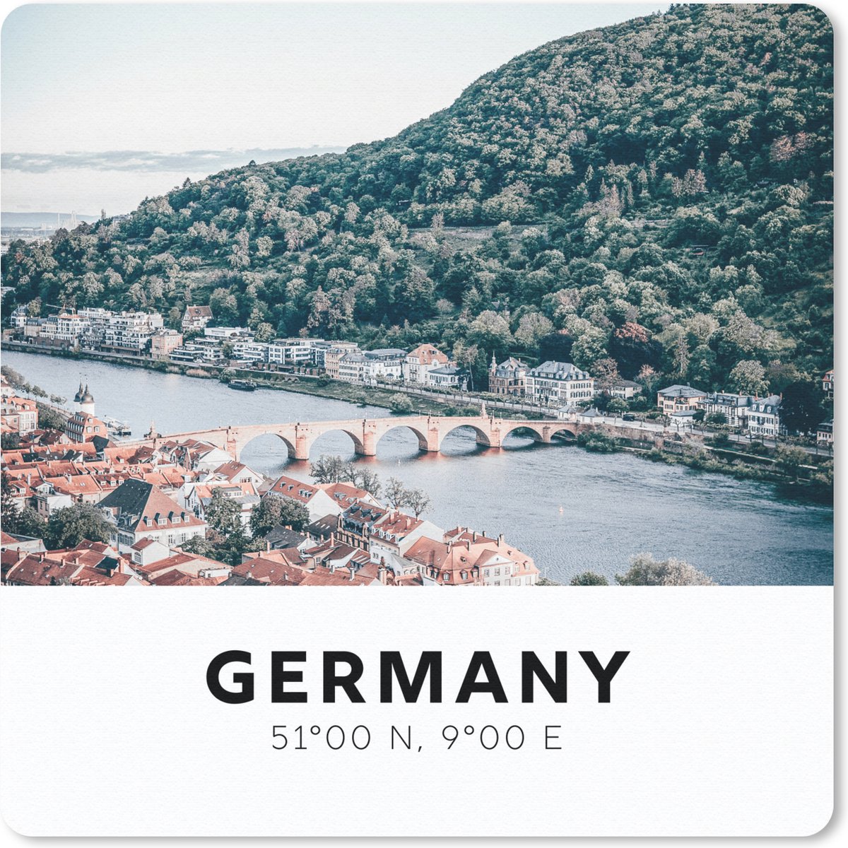 Muismat 30x30 cm - Mousepad Duitsland - Heidelberg - Zomer - Muismatten
