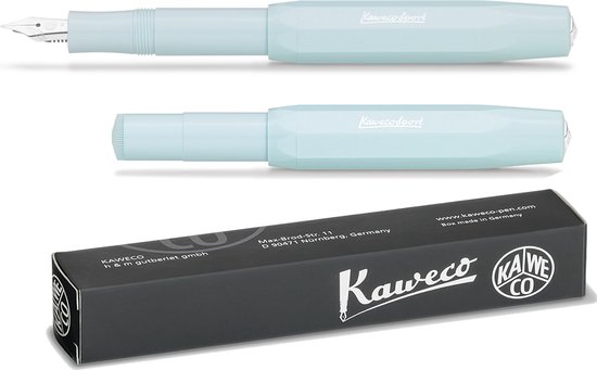 Kaweco - Stylo Plume (3pc) - Stylo Plume Sport Skyline Mint Stylo Plume - Extra Fin - Clip Octogonal Nostalgique Chrome - boîte recharges