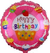 Folieballon happy birthday cupcake 45 cm