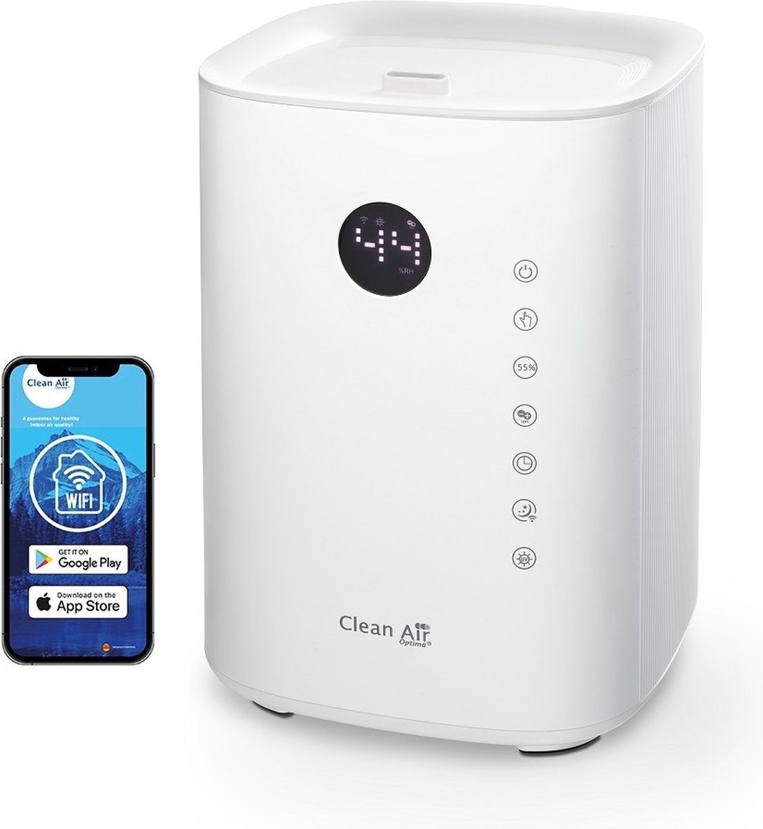 #5. Clean Air Optima® CA-604W Smart Top Filling – 3in1: Luchtbevochtiger met Ionisator, UVC-lamp en Aromatherapie