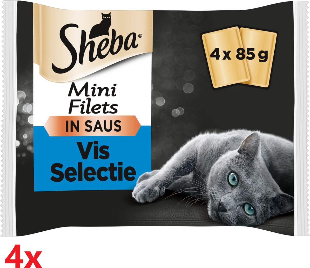 Sheba Sheba - Mini Filets in Saus - Vis Selectie - 4 verpakkingen van 4x85gr