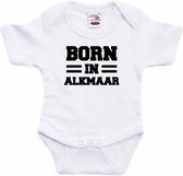 Born in Alkmaar tekst baby rompertje wit jongens en meisjes - Kraamcadeau - Alkmaar geboren cadeau 92