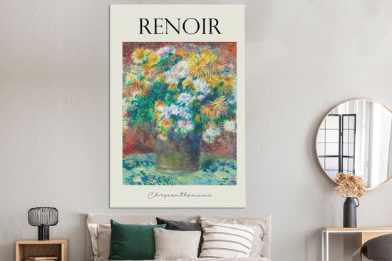 Toile - Peinture sur toile - Renoir - Bouquet de fleurs - Vase - Maîtres anciens - Toile toile - Décoration murale - 120x180 cm