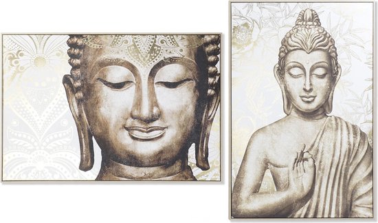 Schilderij DKD Home Decor 83 x 4,5 x 122,5 cm Boeddha Orientaals (2 Stuks)