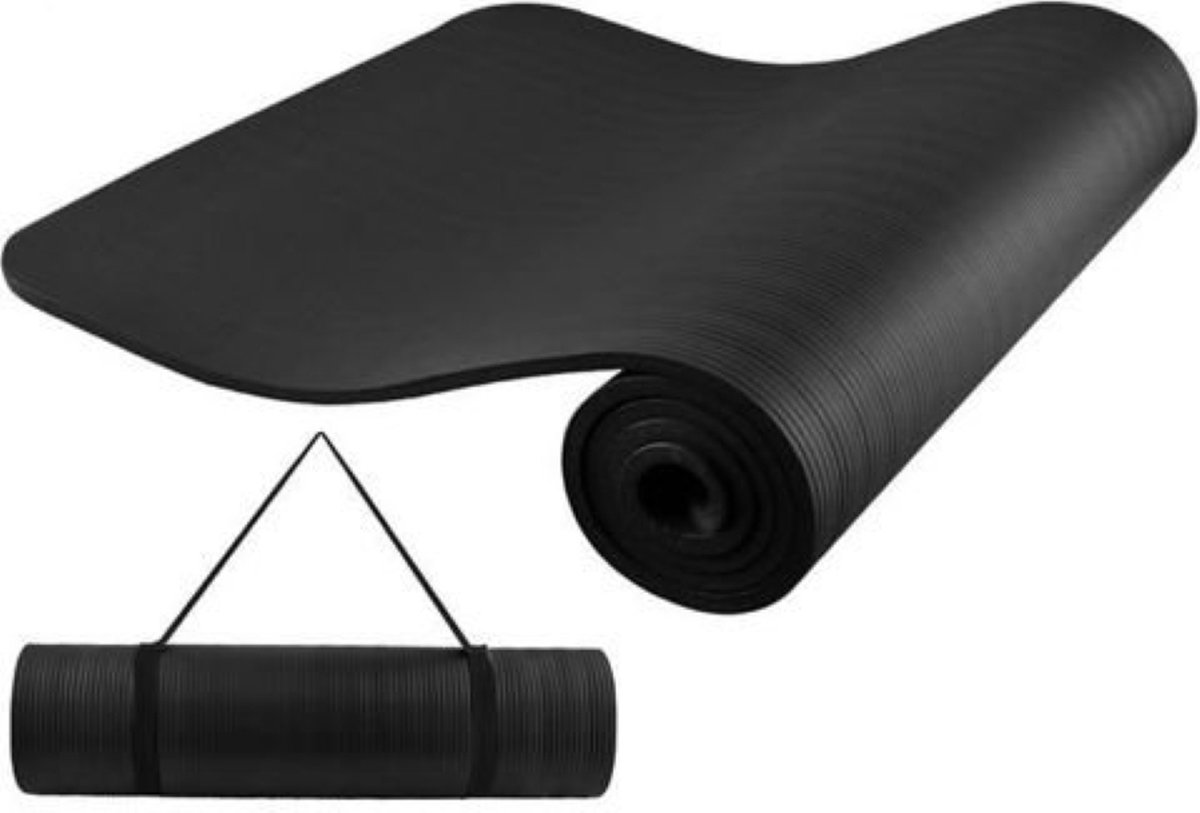 Oneiro's Luxe NBR Fitnessmat - ⌀ 181x62x1 - Zwart