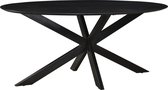 Nordic - Eettafel - acacia - zwart - 160cm - ovaal - spiderpoot - gecoat staal