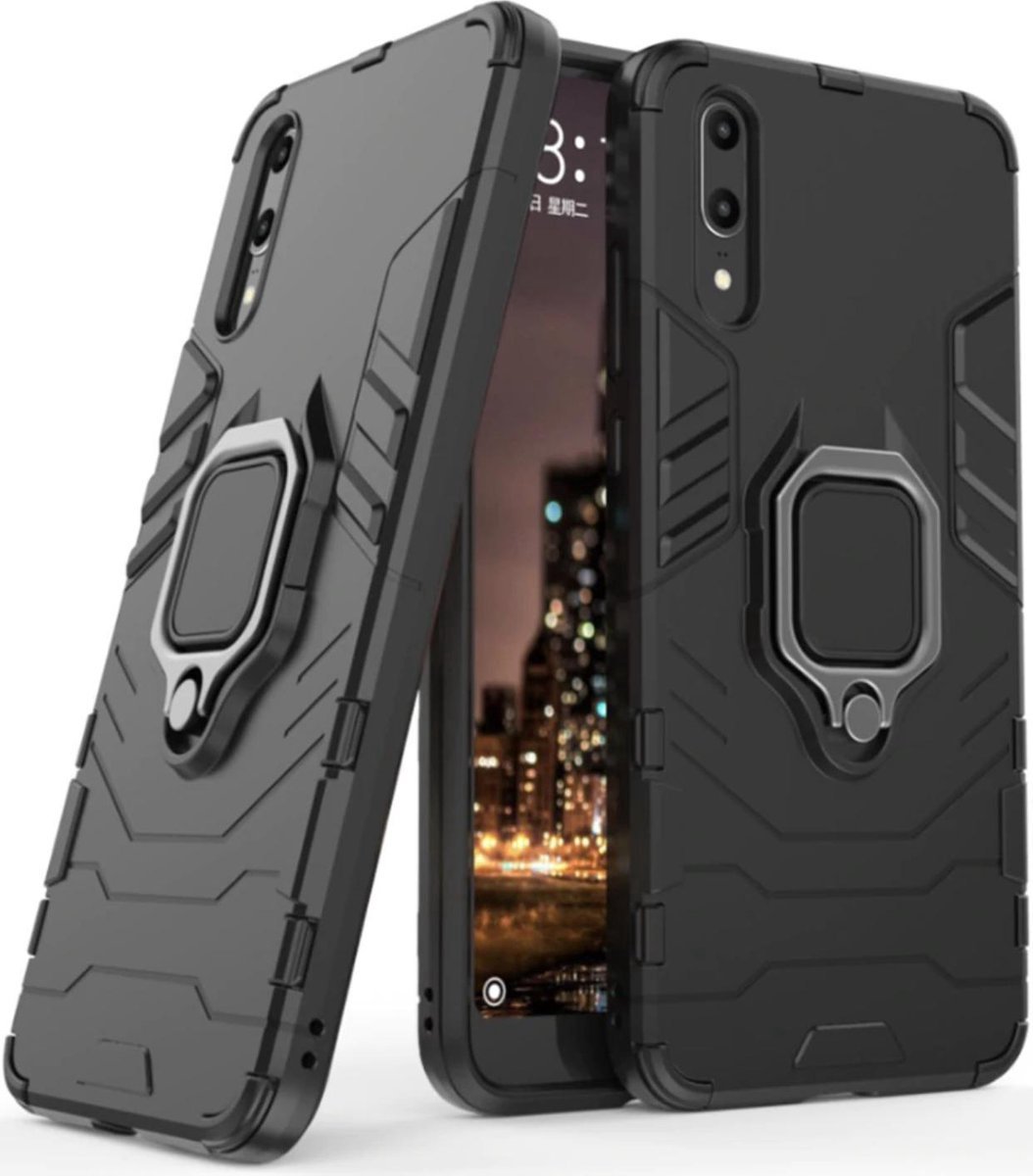Backcover geschikt voor Huawei P20 Pro - Zwart - Shockproof Armor - Magneet