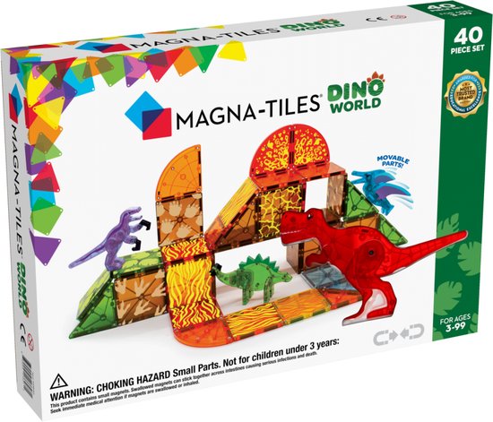 Afbeelding van het spel Magna-Tiles Dino World | 40-Piece Set