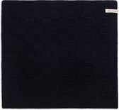 Knit Factory Gebreide Keukendoek - Keukenhanddoek Uni - Handdoek - Vaatdoek - Keuken doek - Zwart - 50x50 cm