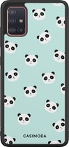 Casimoda® hoesje - Geschikt voor Samsung Galaxy A71 - Panda Print - Zwart TPU Backcover - Panda - Mint