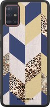 Casimoda® hoesje - Geschikt voor Samsung Galaxy A71 - Blue Leo Wild - Zwart TPU Backcover - Luipaard - Blauw