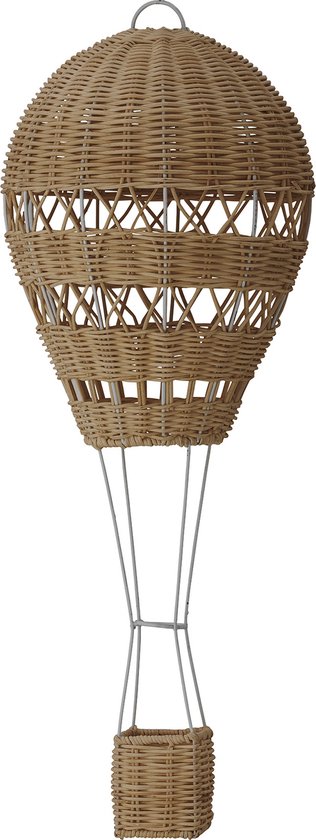 Heteluchtballon voor Kerstmis, model met rotan mand, pvc-gekleurde hangende luchtballondecoratie, voor thuisfeest, decoratie