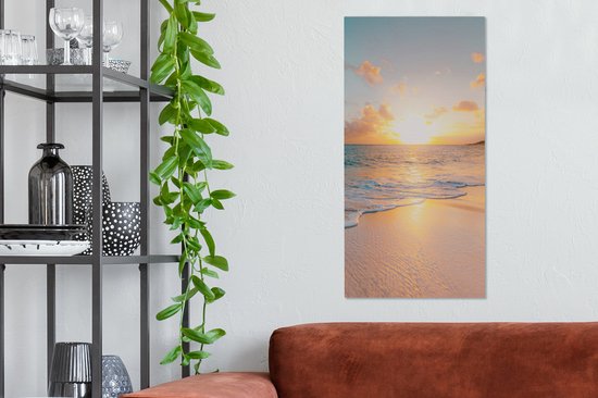 Peinture sur toile - Plage - Soleil - Nuages - Mer - Eté - Peintures sur toile - Toile - 40x80 cm - Décoration murale - Chambre