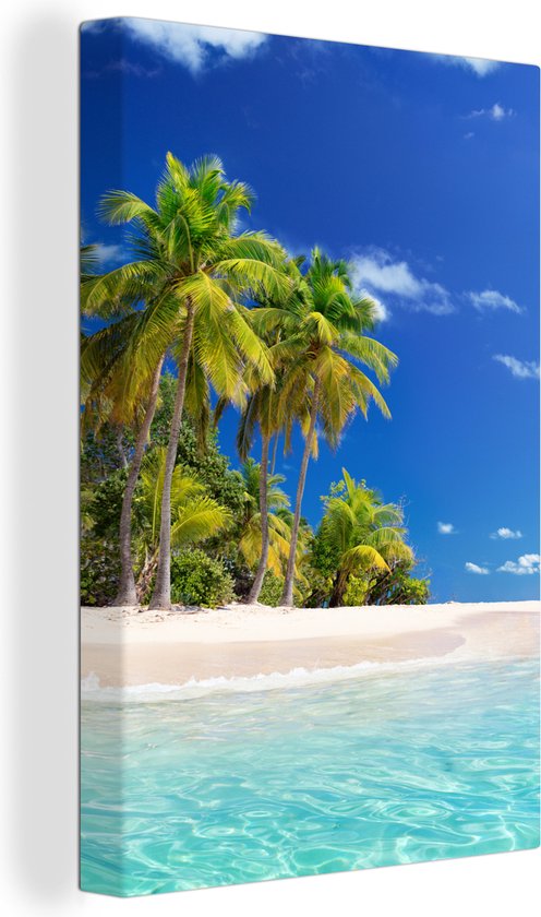 OneMillionCanvasses - Canvas - Strand - Zee - Palmboom - 60x90 cm - Canvas schilderij - Canvas doek