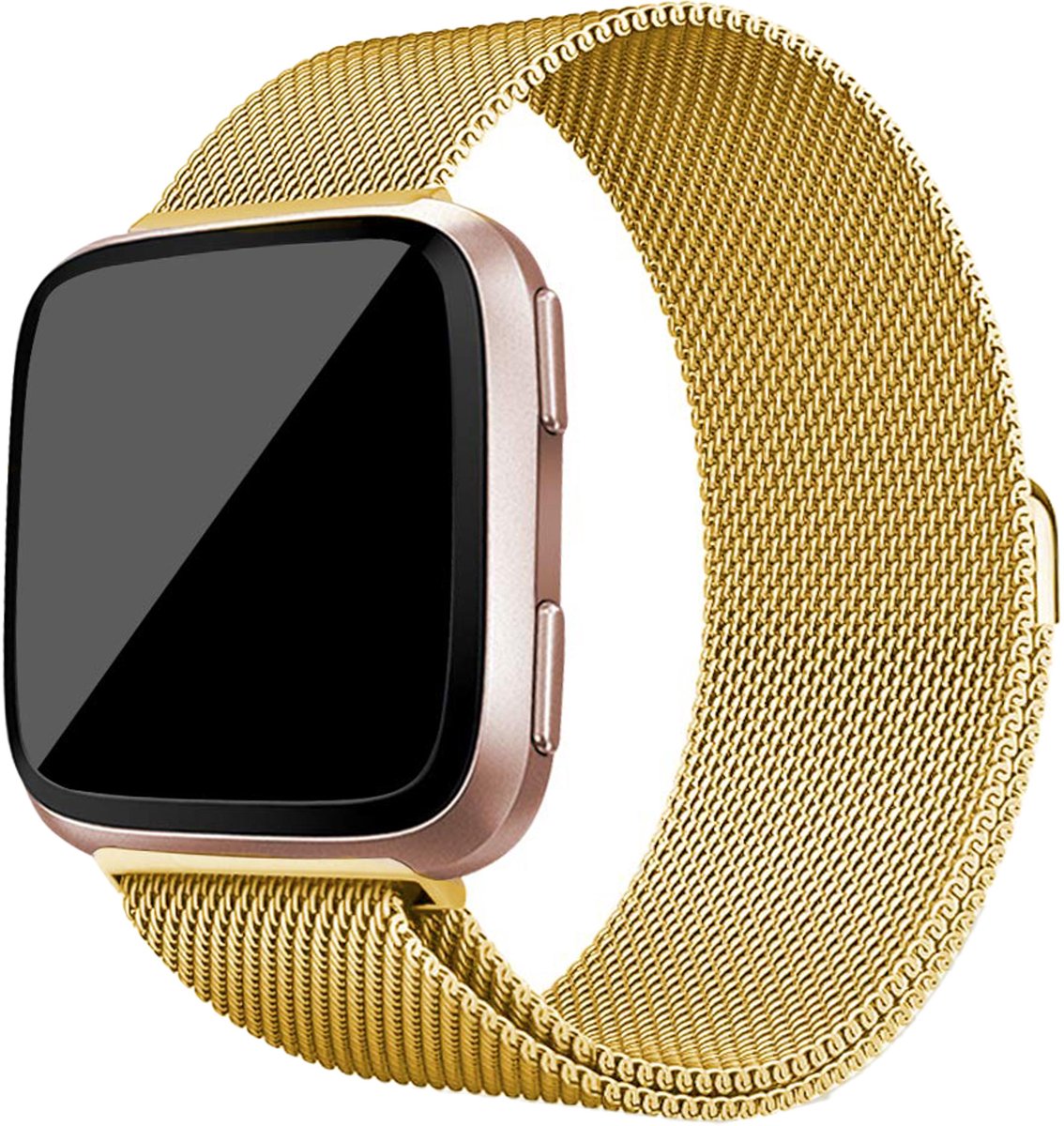 versa milanese band - goud - Geschikt voor Fitbit - ML - Horlogeband Armband Polsband