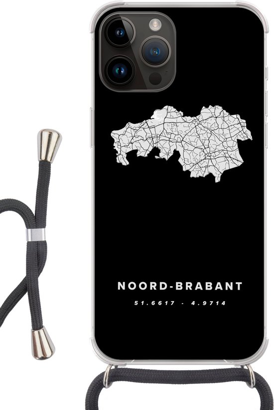 Geschikt voor Apple iPhone 14 Pro Max - Crossbody Case - Noord-Brabant -  Zwart -... | bol.com